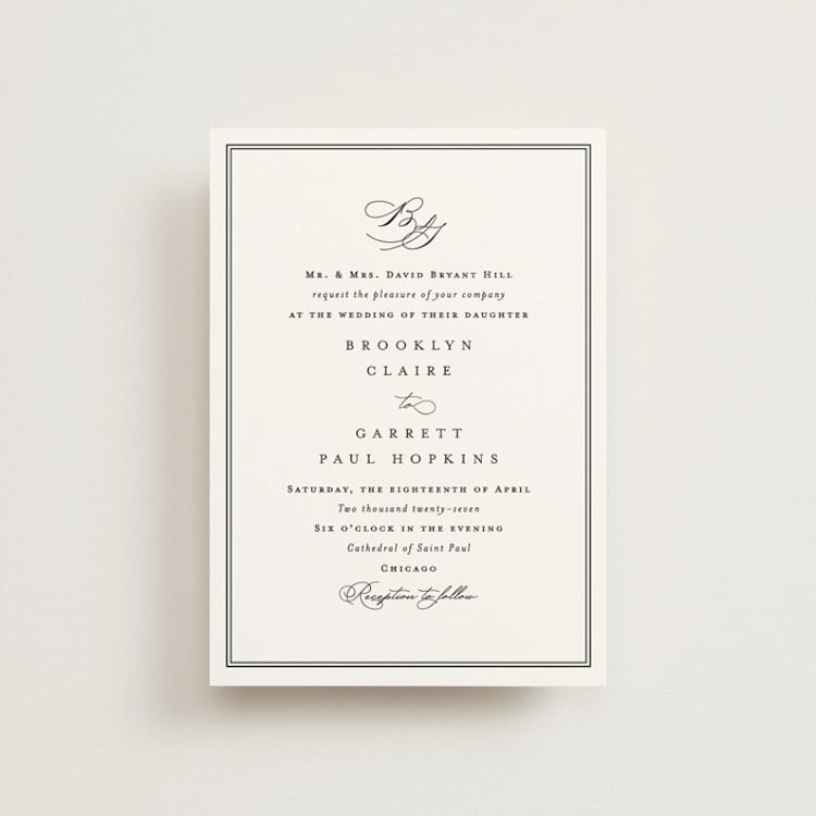 "Overlapping" - Wedding Invitations in Noir by Amy Kross - Front
