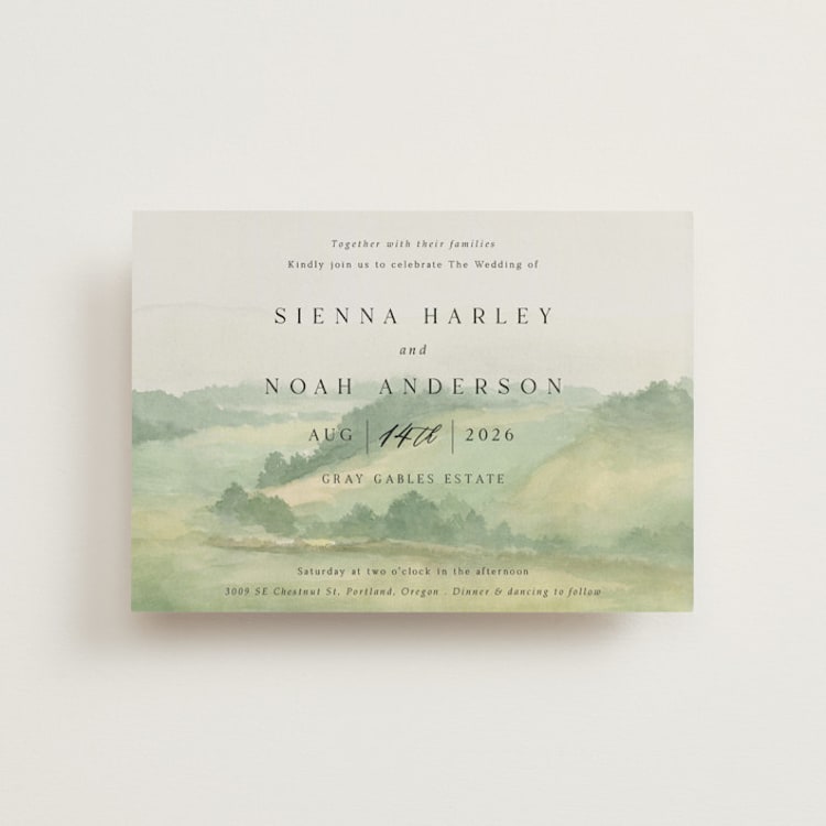 "The Vow" - Wedding Invitations in Meadow by Elly - Front
