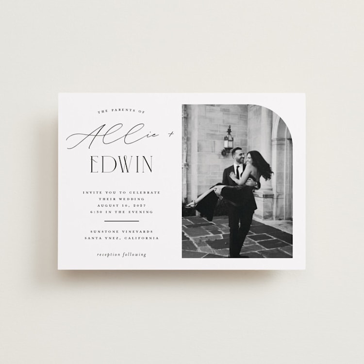 "Everly" - Wedding Invitations in Pearl by Christie Garcia - Front