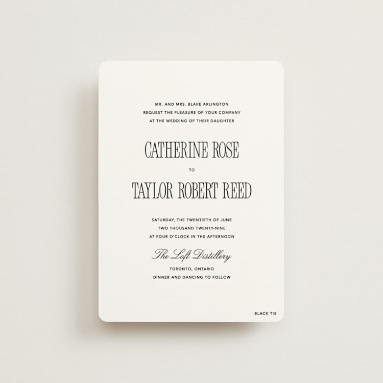 "Formal Minimalist" - Wedding Invitations in Silk by Kelly Schmidt - Front