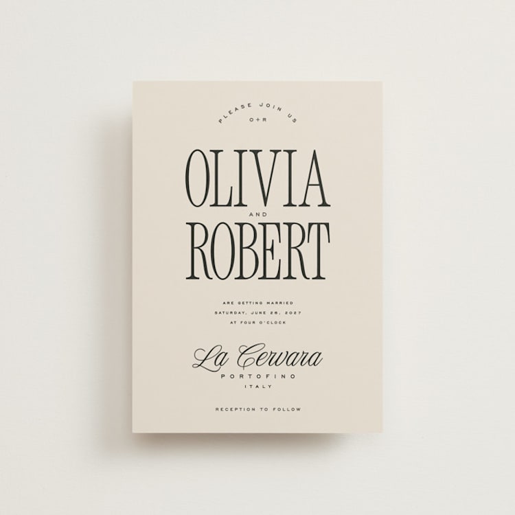 "Riviera" - Wedding Invitations in Linen by Kelly Schmidt - Front