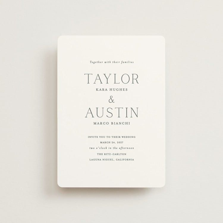 "In Love" - Wedding Invitations in Cotton by Vanessa Doyle - Front