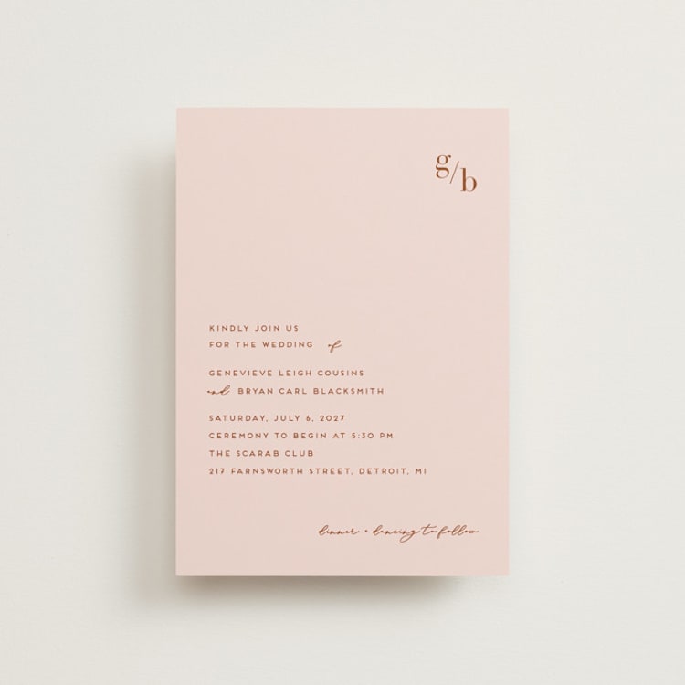 "Mod Initials" - Wedding Invitations in Rust by Genna Blackburn - Front