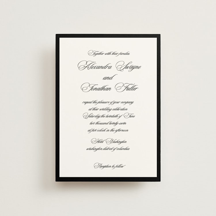 "Black Tie" - Wedding Invitations in Ink by That Girl Press - Front