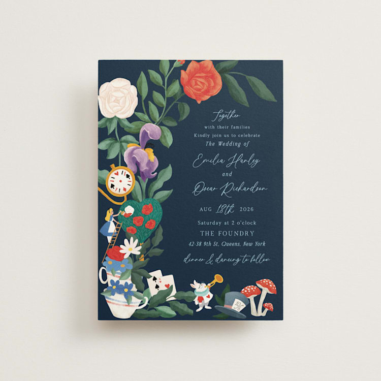 "Disney's Alice In Wonderland Garden Tea Party" - Wedding Invitations in Evening by Elly - Front