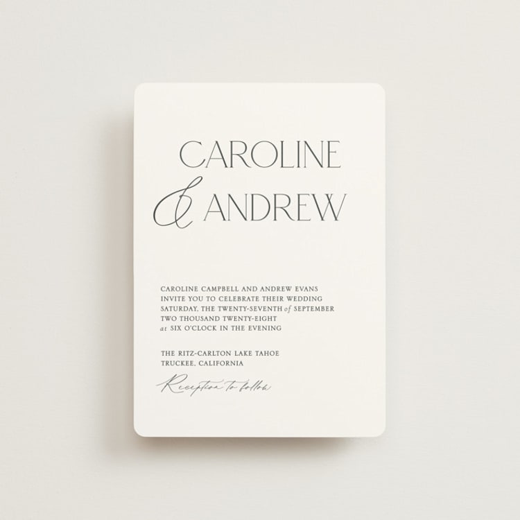 "Contemporary" - Wedding Invitations in Cotton by Vanessa Doyle - Front
