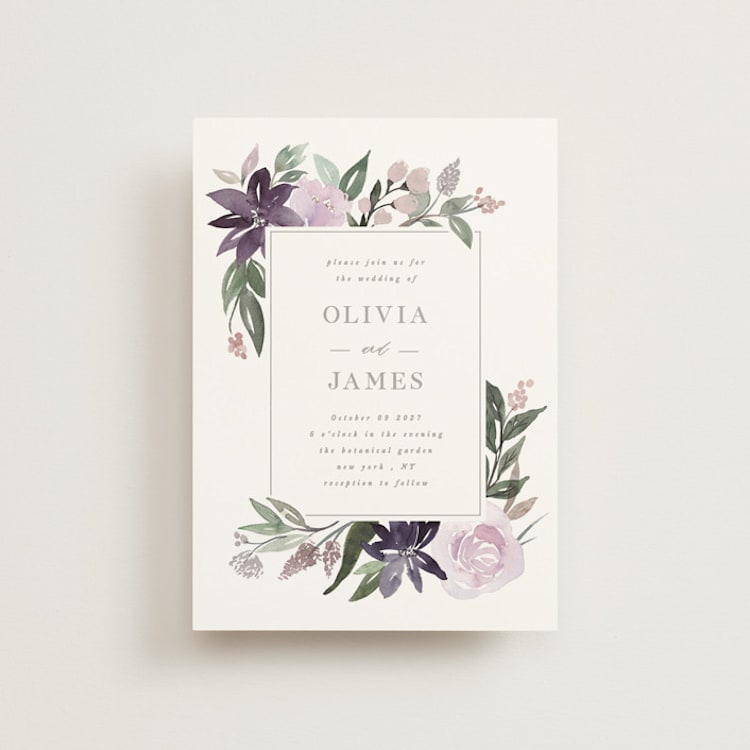 "Garden Stroll" - Wedding Invitations in Lilac by Creo Study - Front