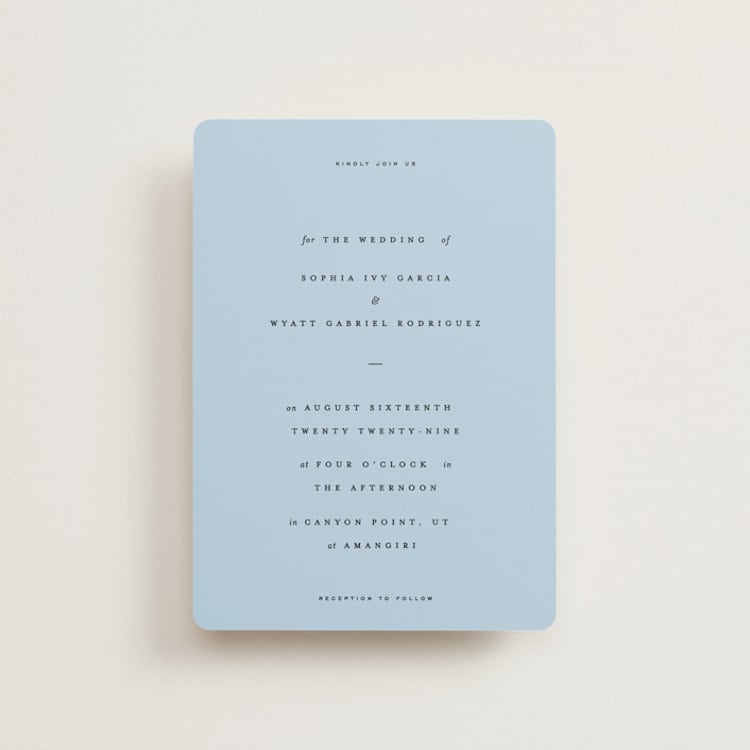 "Tarte Tatin" - Wedding Invitations in Sky by Blustery August - Front