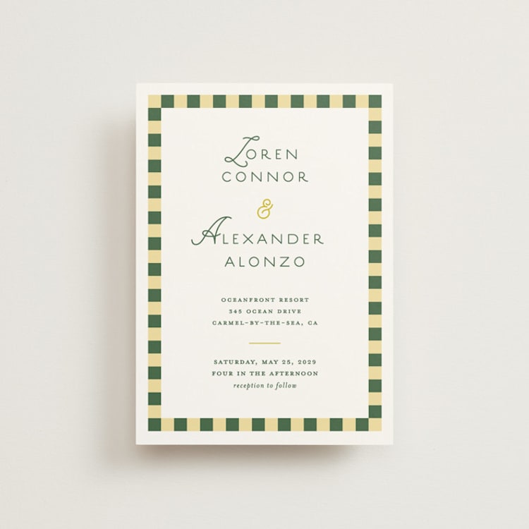 "grid" - Wedding Invitations in Citrus by Angela Quan - Front