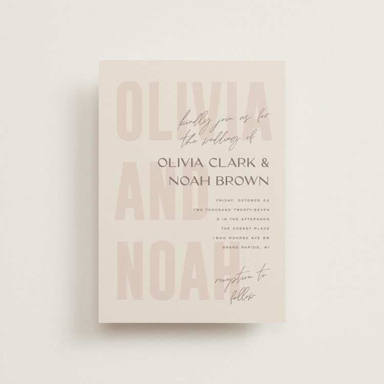 "Salted" - Wedding Invitations in Blush by Pixel and Hank - Front
