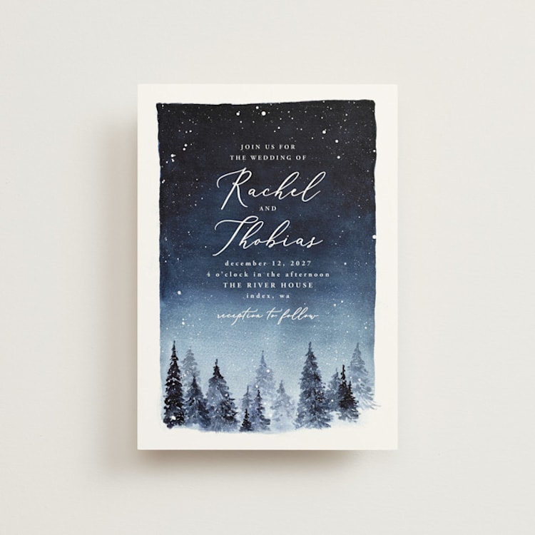 "Let It Snow" - Wedding Invitations in Celestial by Anastasia Makarova - Front