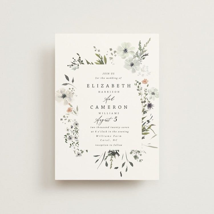 "Wildflower Garden" - Wedding Invitations in Lace by Hannah Williams - Front
