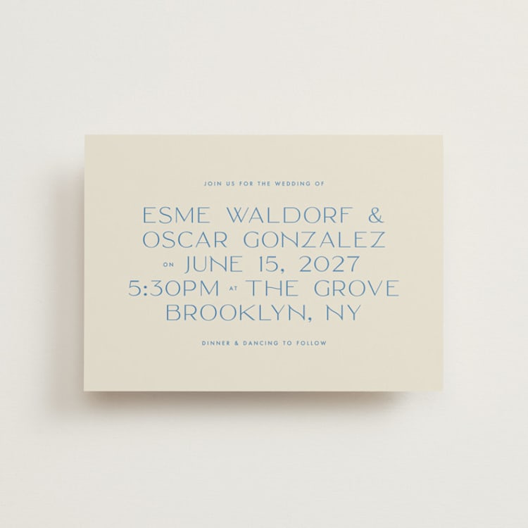 "Brooklyn" - Wedding Invitations in Cerulean by Ellen Schlegelmilch - Front