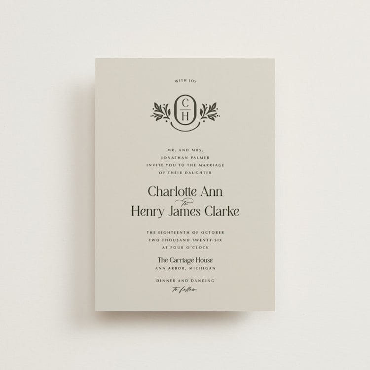 "Litterateur" - Wedding Invitations in Natural by Karen Glenn - Front