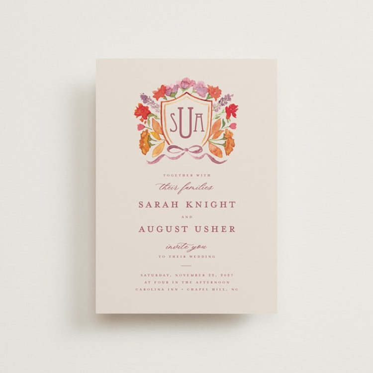 "Crest Fall" - Wedding Invitations in Autumn by Pink House Press - Front