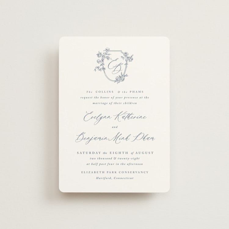 "Close to my Heart" - Wedding Invitations in Twilight Whisper by Design Lotus - Front
