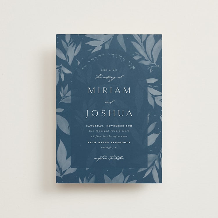"Linen" - Wedding Invitations in Midnight by Ashley Rosenbaum - Front