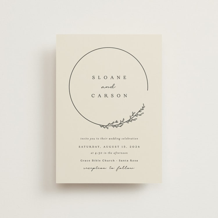 "Branched" - Wedding Invitations in Almond by Brianne Larsen - Front