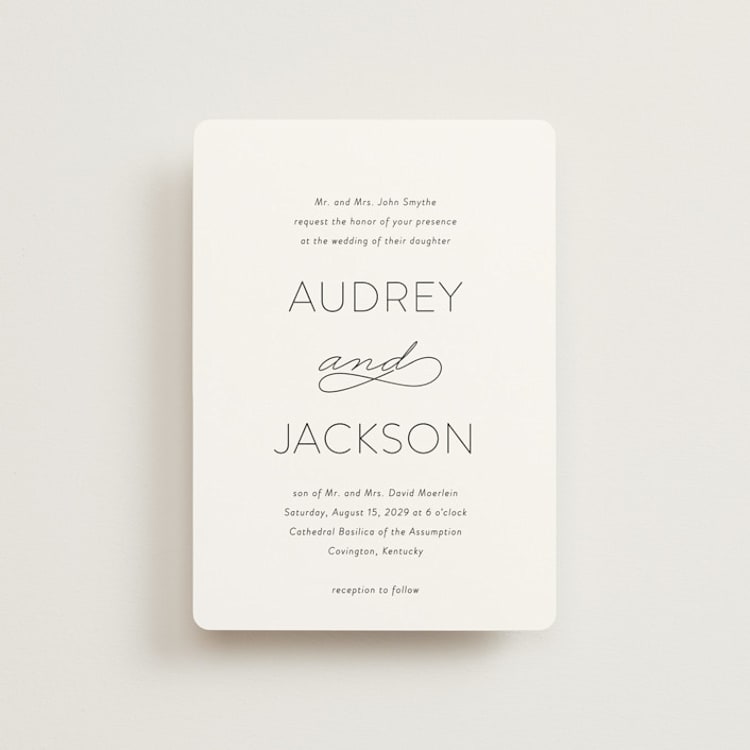 "Forever And" - Wedding Invitations in Black Tie by Kim Dietrich Elam - Front