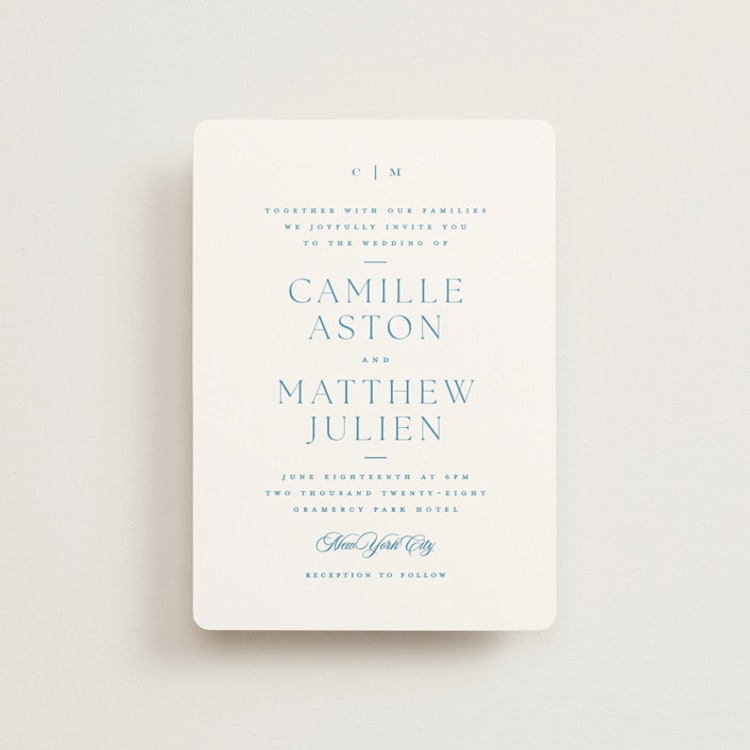 "Gwenyth" - Wedding Invitations in Neptune by Kristie Kern - Front