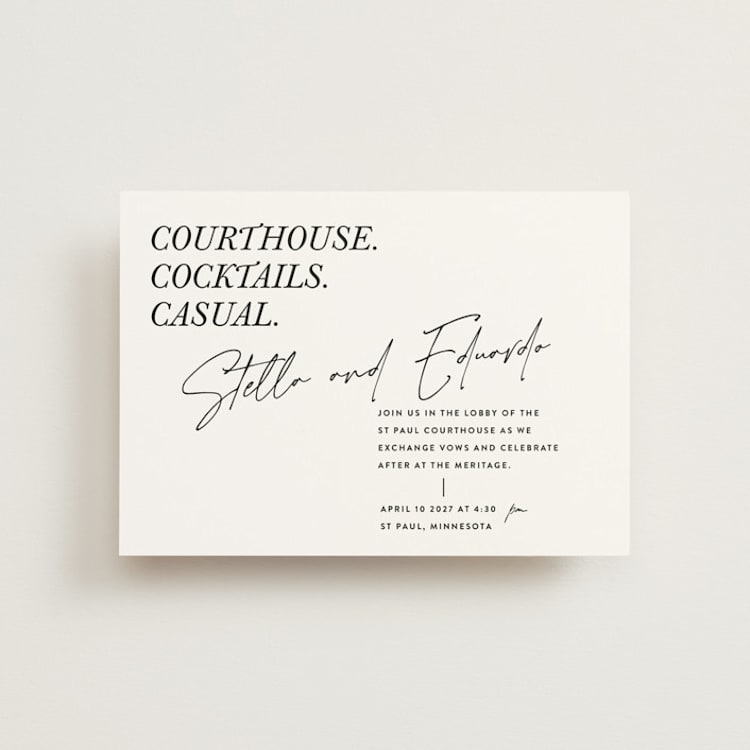 "Courthouse" - Wedding Invitations in Midnight by Susan Brown - Front