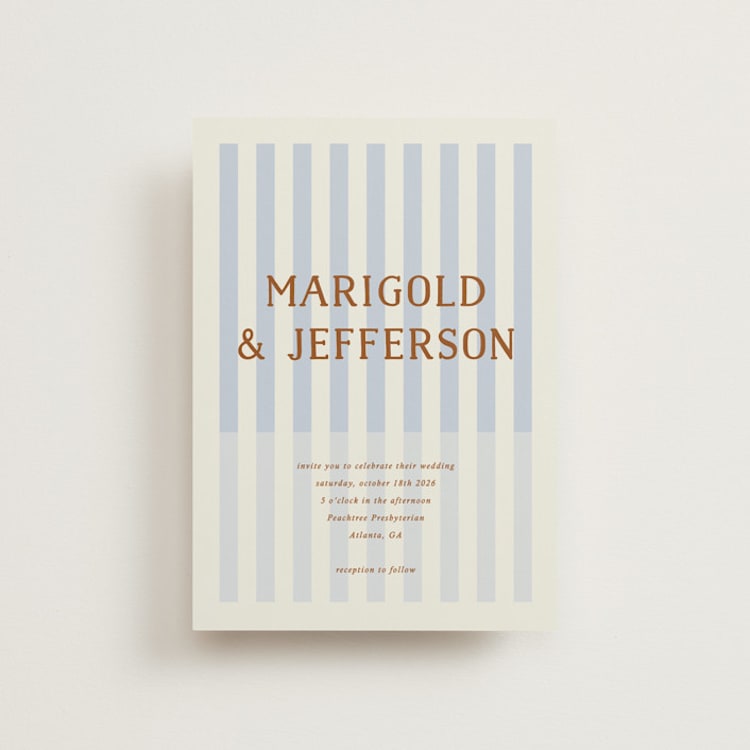 "Stripes" - Wedding Invitations in Wave by Kelly Watkins - Front