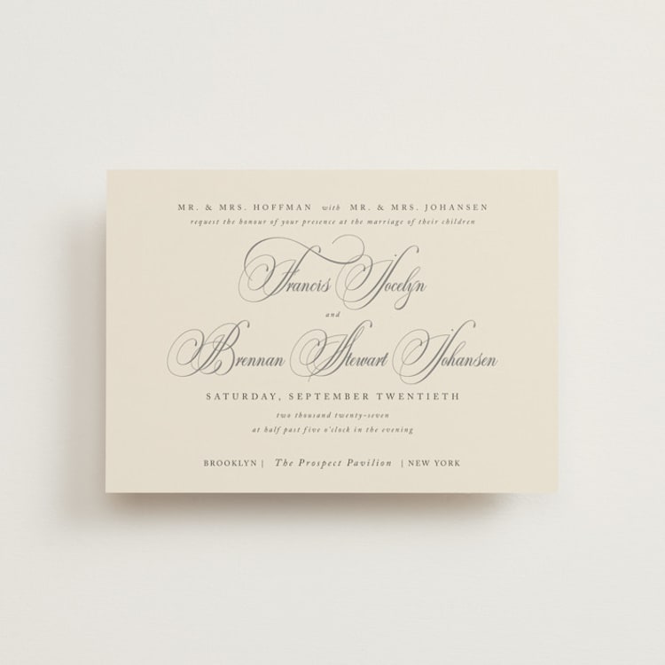 "Wonderful Tonight" - Wedding Invitations in Oreo Creme by Design Lotus - Front