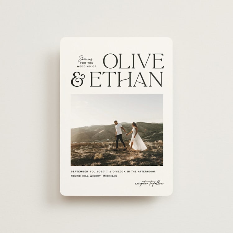 "Casual" - Wedding Invitations in Pearl by Owl and Toad - Front