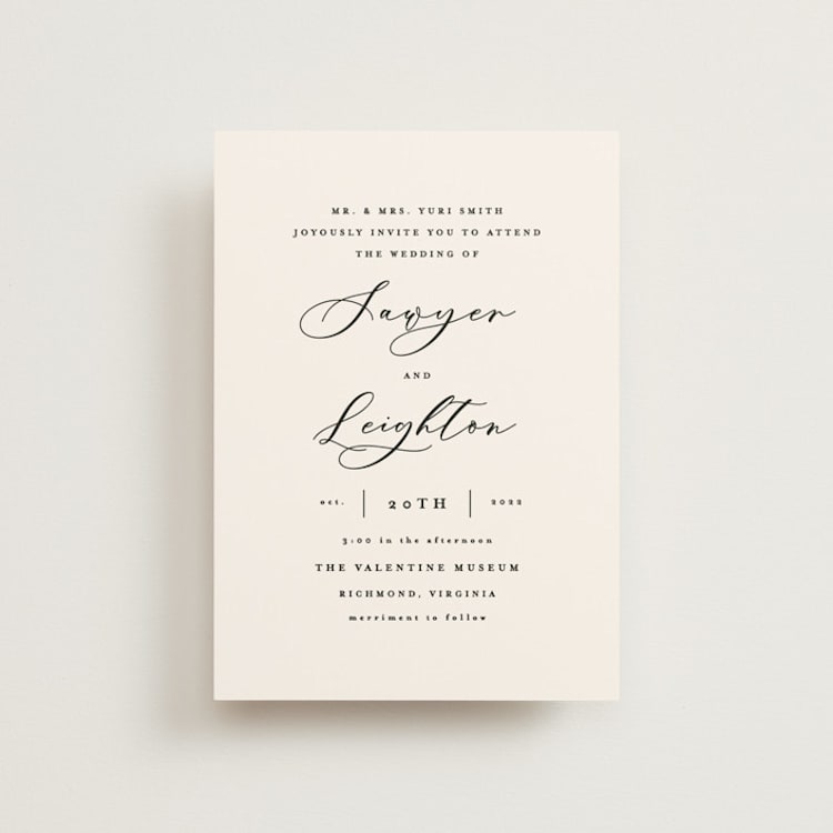 "Eternal" - Wedding Invitations in Ecru by Carly Reed Walker - Front