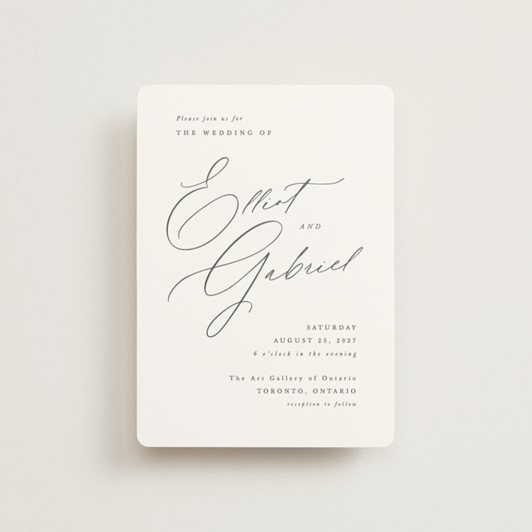 "Scripted Names" - Wedding Invitations in Pearl by Hooray Creative - Front