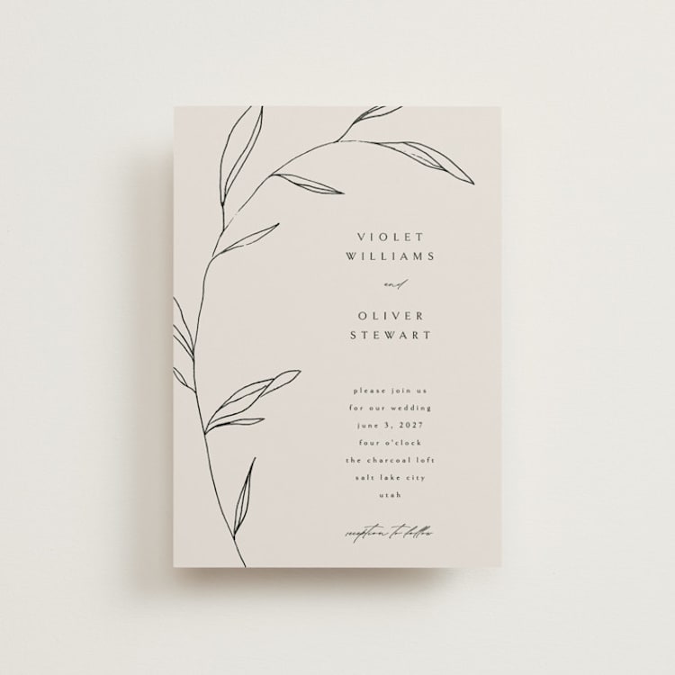 "Waldorf" - Wedding Invitations in Taupe by Kelly Schmidt - Front