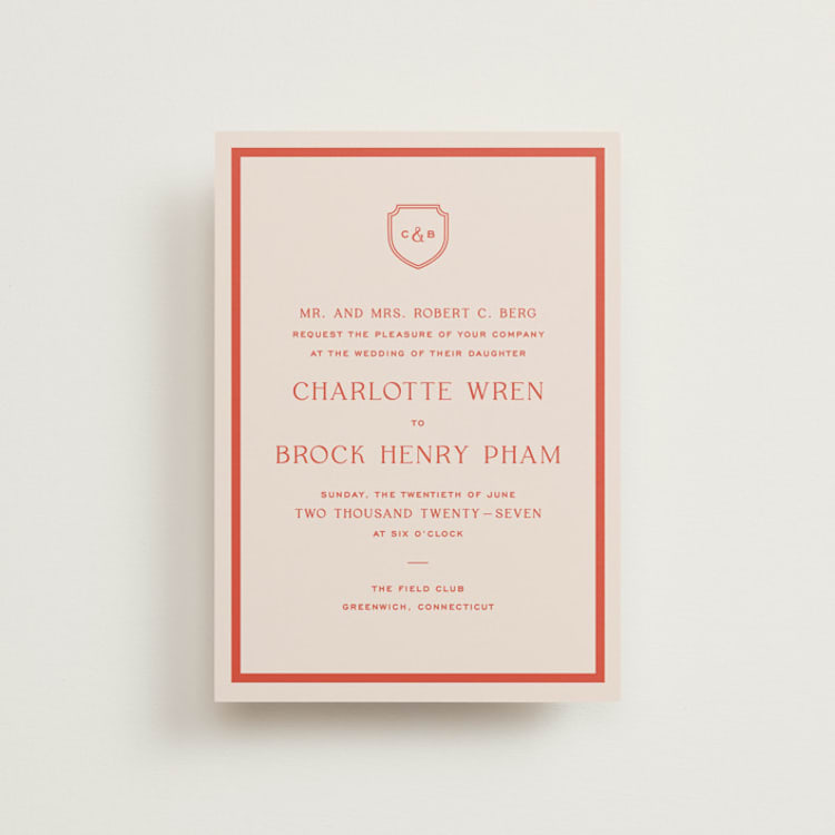 "Racquet" - Wedding Invitations in Verona Sunset by Megan Davis - Front