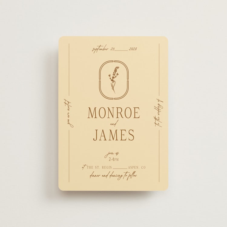 "Classic and Floral" - Wedding Invitations in Bark by Jen Ramsey - Front