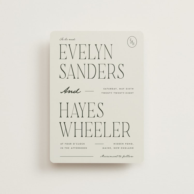 "Hayes" - Wedding Invitations in Forest by Blustery August - Front