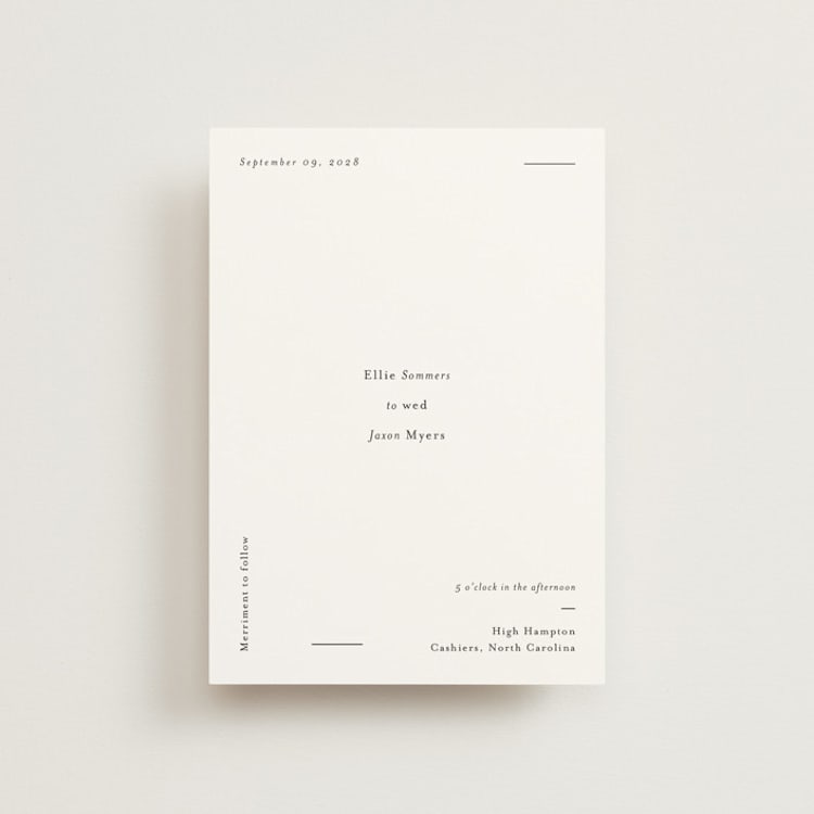 "Tuscany" - Wedding Invitations in Ink by Blustery August - Front