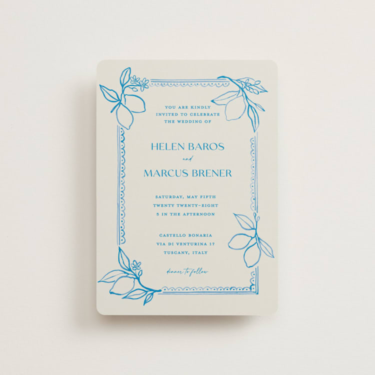 "Mediterraneo" - Wedding Invitations in Ocean by Pati Cascino - Front