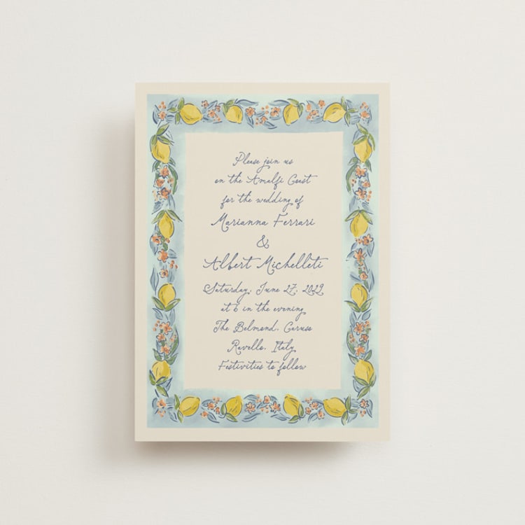 "Amalfi Coast Wedding" - Wedding Invitations in Aqua by Chris Griffith - Front