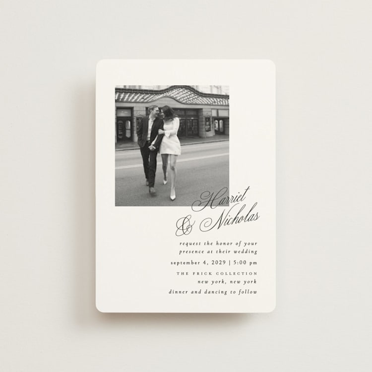 "Written with Love" - Wedding Invitations in Noir Slate by Ana de Sousa - Front