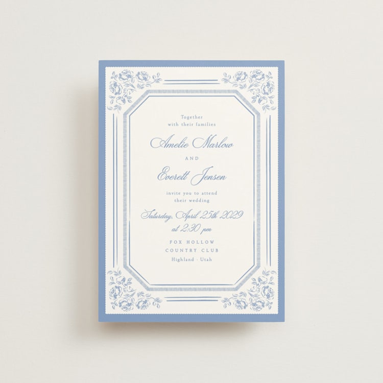 "Constance" - Wedding Invitations in Sky by Robert and Stella - Front