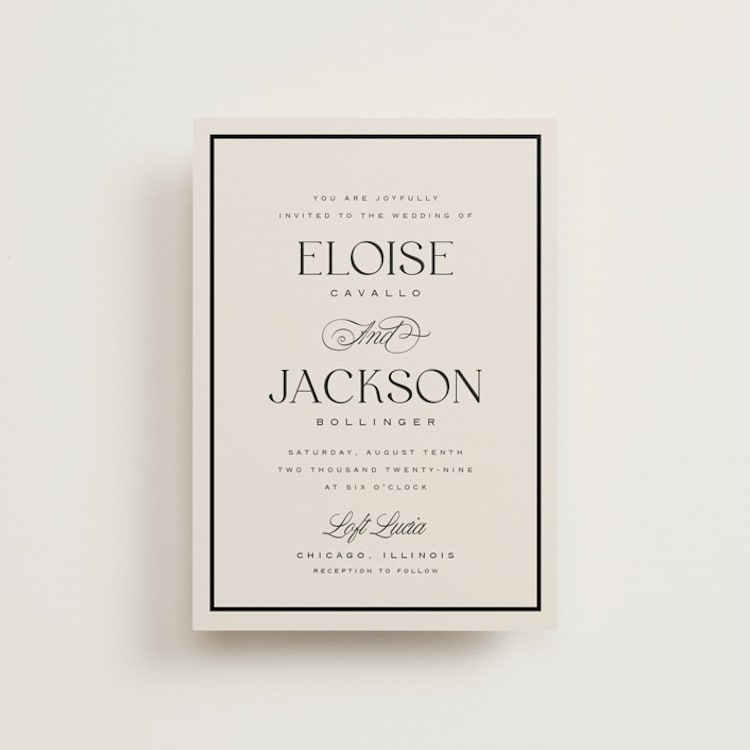 "Galleria" - Wedding Invitations in Onyx by Laura Hankins - Front