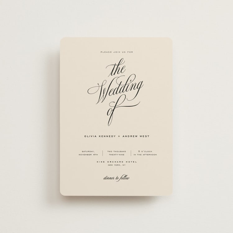 "Modern Romance" - Wedding Invitations in Almond by Eric Clegg - Front