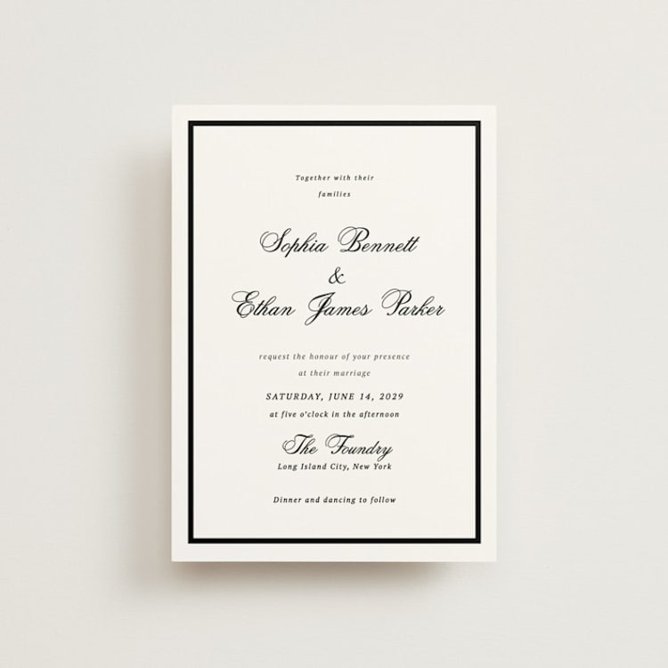 "Chic Union" - Wedding Invitations in Mystic Raven by Cass Loh - Front