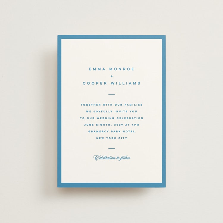 "The Emma" - Wedding Invitations in Cerulean by Kristie Kern - Front