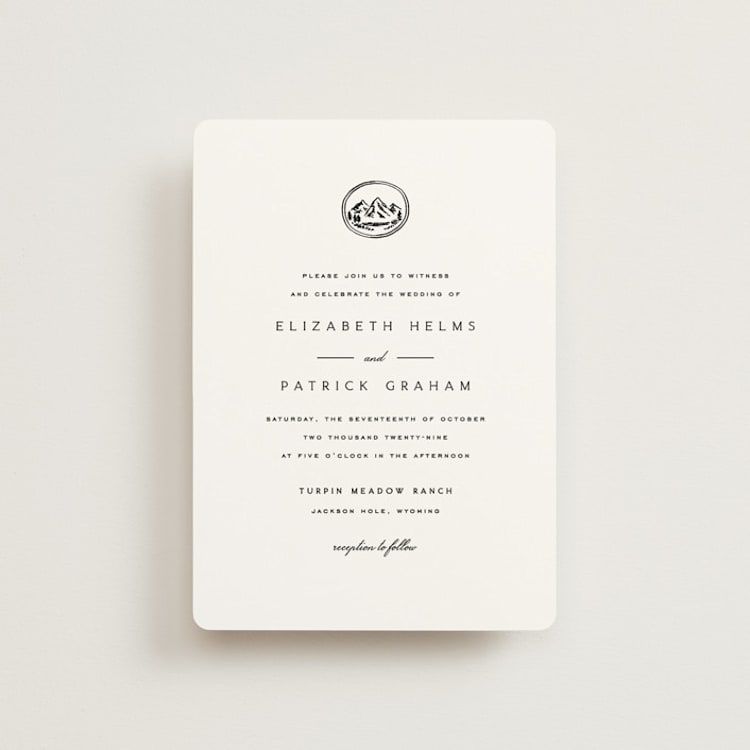 "Aspen Knoll" - Wedding Invitations in Cotton by Amy Kross - Front