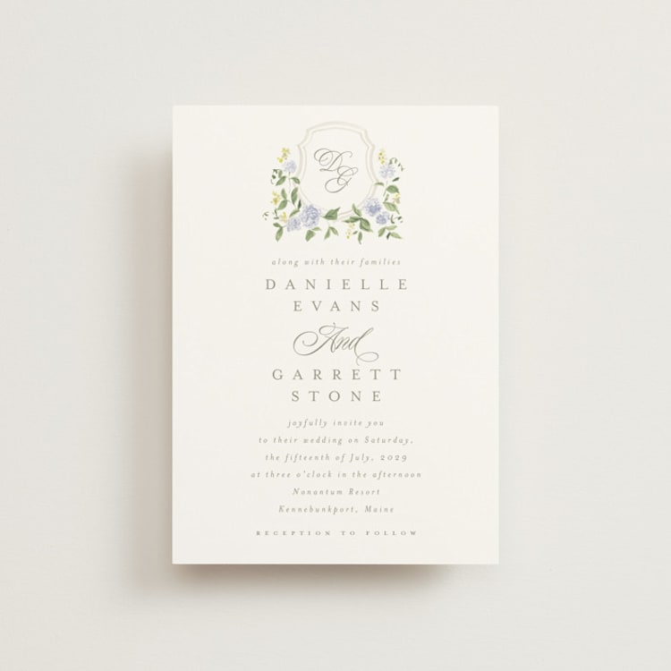 "Ocean Point" - Wedding Invitations in Sky by Everett Paper Goods - Front
