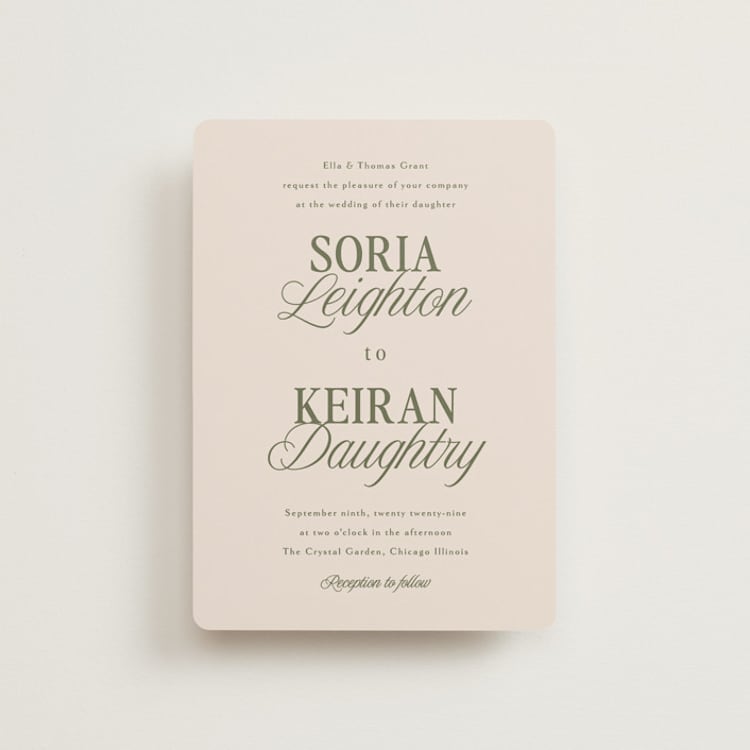 "Soria" - Wedding Invitations in Meadow by Melanie Kosuge - Front