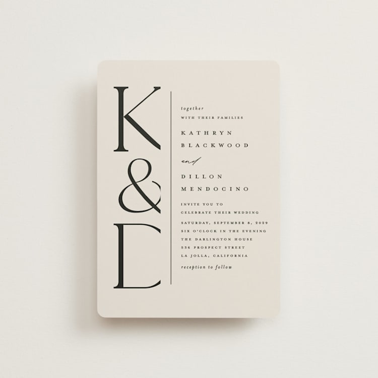 "Modern Monogram" - Wedding Invitations in Ecru by Erica Krystek - Front