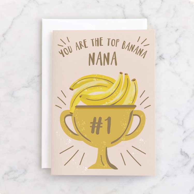 "You're the Tops, Nana" - Single Greeting Cards in Banana by Starry Lane Studio - Front