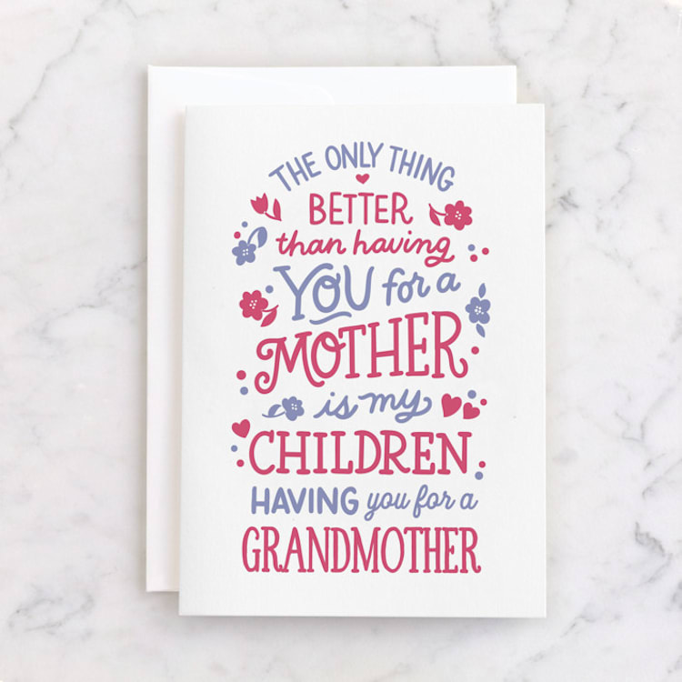 "Even Better" - Single Greeting Cards in Bubblegum by Laura Bolter - Front