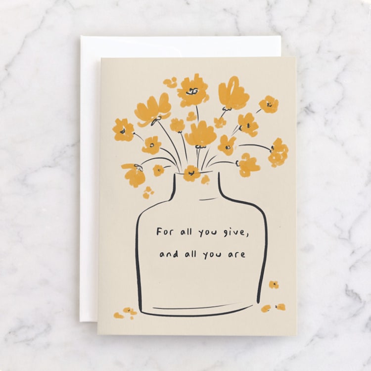 "Bouquet 4 Mom" - Single Greeting Cards in Champagne by Vera Lim - Front
